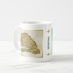 Drapeau du Sénégal + Tasse de carte