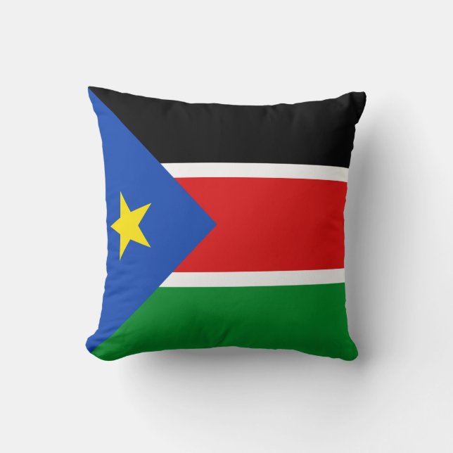 Drapeau du Soudan du Sud x Coussin de drapeau (Recto)