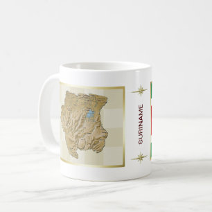 Drapeau du Surinam + Tasse de carte