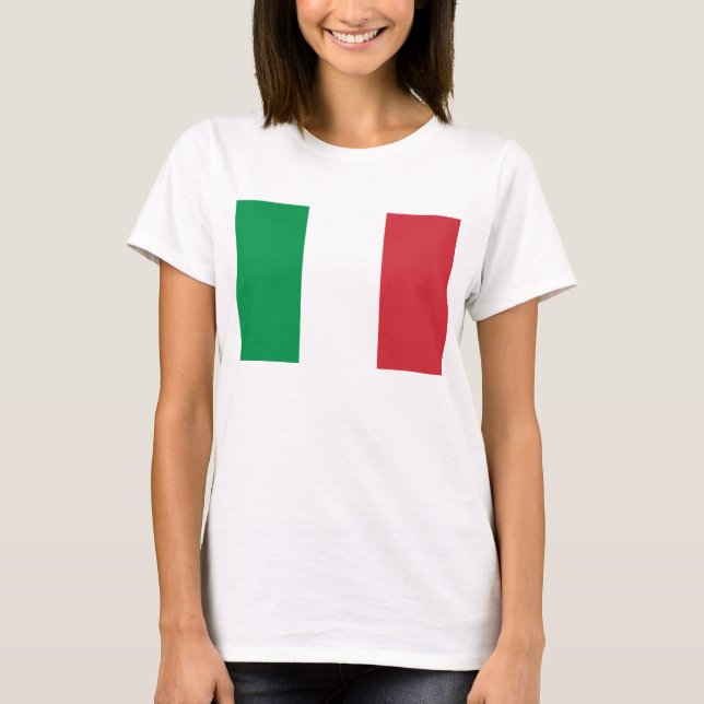Drapeau du T-shirt de base des femmes de l'Italie (Devant)