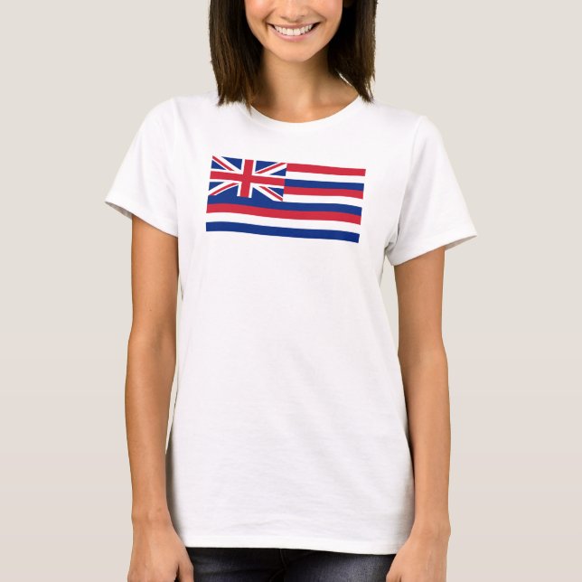 Drapeau du T-shirt de base féminin d'Hawaï (Devant)