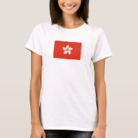 Drapeau du T-shirt féminin de Hong Kong