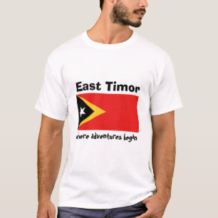 Drapeau du Timor oriental + Carte + T-shirt des