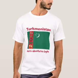 Drapeau du Turkménistan + Carte + T-shirt des