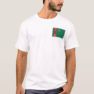 Drapeau du Turkménistan et T-shirt de carte