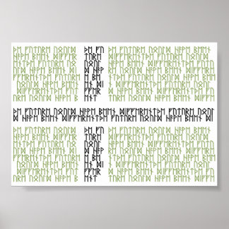 Drapeau du Vinland w Runes - Poster