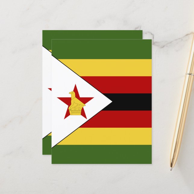 drapeau du Zimbabwe (Devant/Arrière en situation)