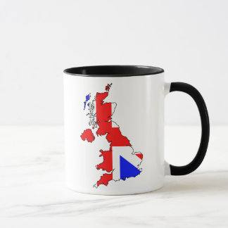 Drapeau d'Union Jack sur la tasse britannique de