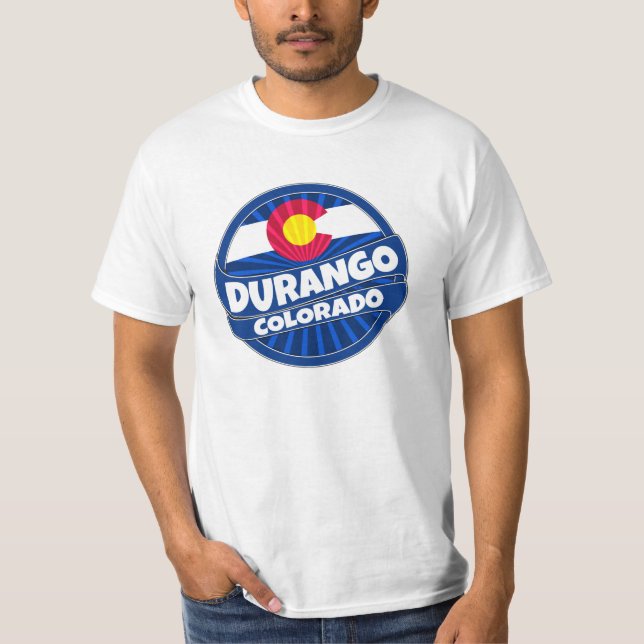 Drapeau Durango Colorado tshirt d'éclatement (Devant)