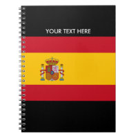 Drapeau espagnol de carnet de notes à spirale fait