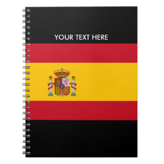Drapeau espagnol de carnet de notes à spirale fait