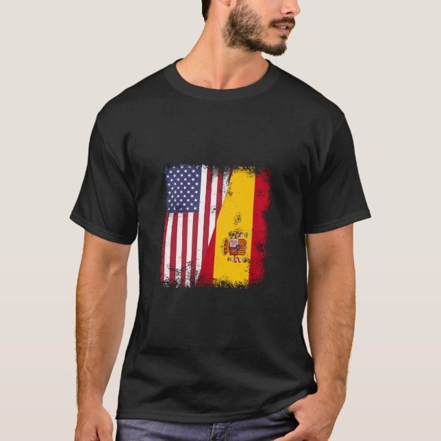 Drapeau Espagnol Moitié Sweat - shirt à capuche Es (Devant)