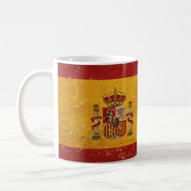 Drapeau espagnol Vintage Grunge Design Mug (Gauche)
