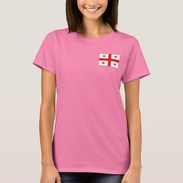 Drapeau et carte de Géorgie T-shirt (Devant)