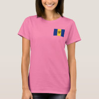 Drapeau et carte de la Barbade T-shirt