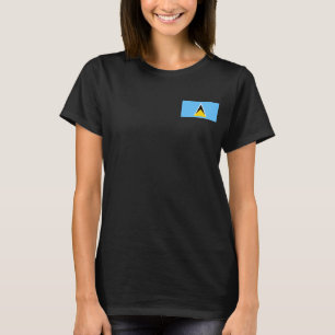 Drapeau et carte de Sainte-Lucie T-Shirt