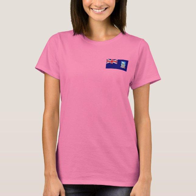 Drapeau et carte des îles Falkland T-Shirt (Devant)