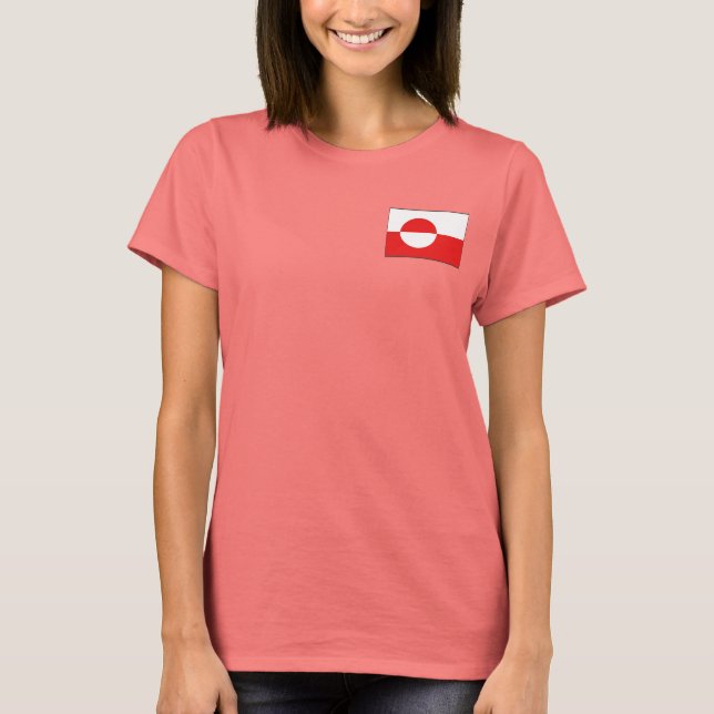 Drapeau et carte du Groenland T-Shirt (Devant)