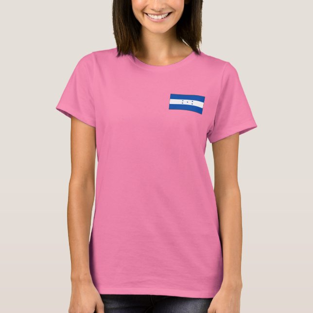 Drapeau et carte du Honduras T-shirt (Devant)