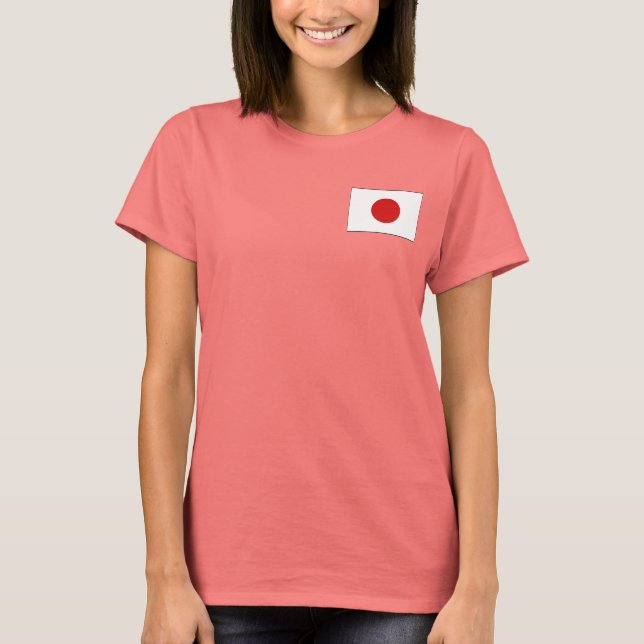Drapeau et carte du Japon T-shirt (Devant)