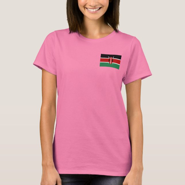 Drapeau et carte du Kenya T-Shirt (Devant)