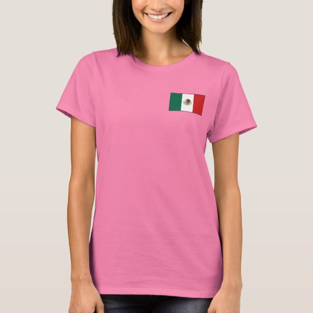 Drapeau et carte du Mexique T-shirt (Devant)