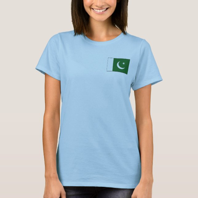 Drapeau et carte du Pakistan T-shirt (Devant)