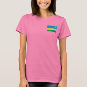 Drapeau et carte du Rwanda T-shirt