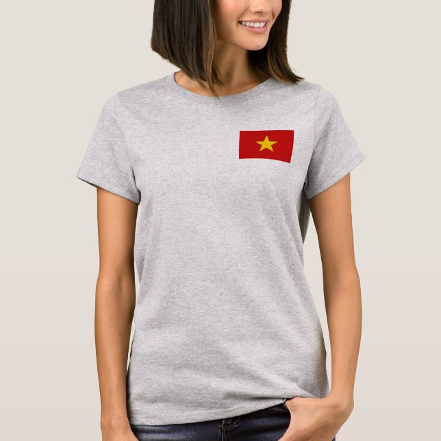 Drapeau et carte du Vietnam T-Shirt (Devant)