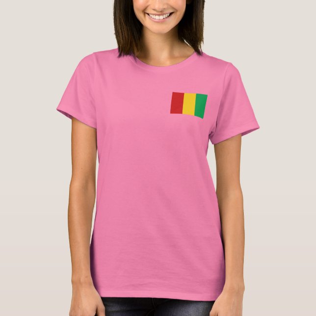 Drapeau et carte Guinée-Conakry T-Shirt (Devant)