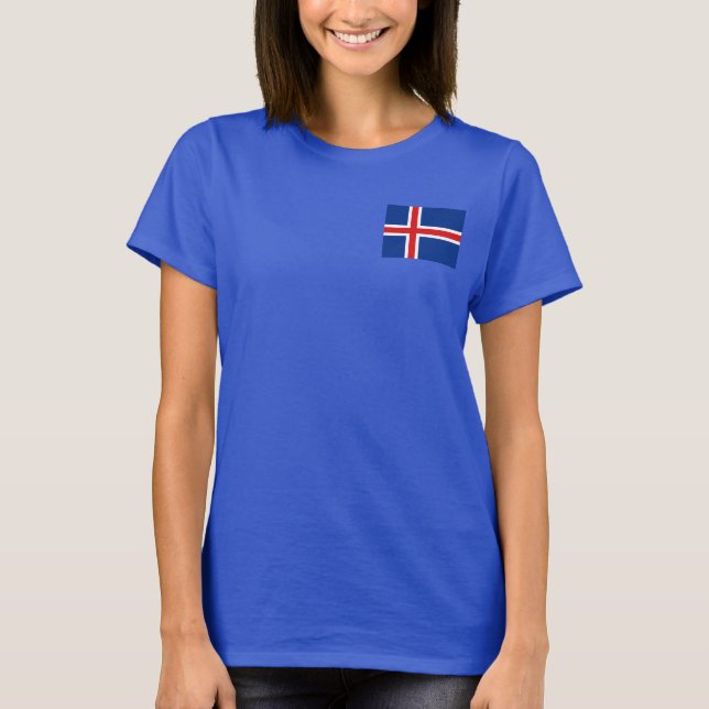 Drapeau et carte Islande T-shirt (Devant)
