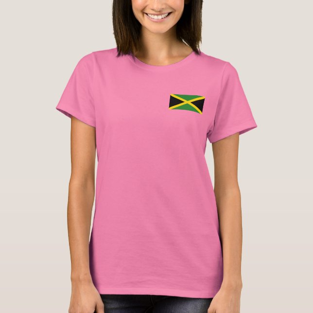Drapeau et carte Jamaïque T-shirt (Devant)