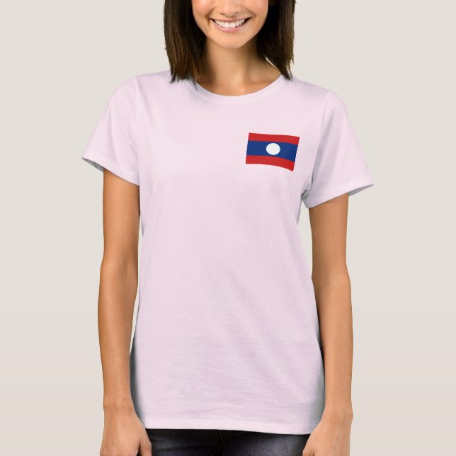 Drapeau et carte Laos T-Shirt (Devant)