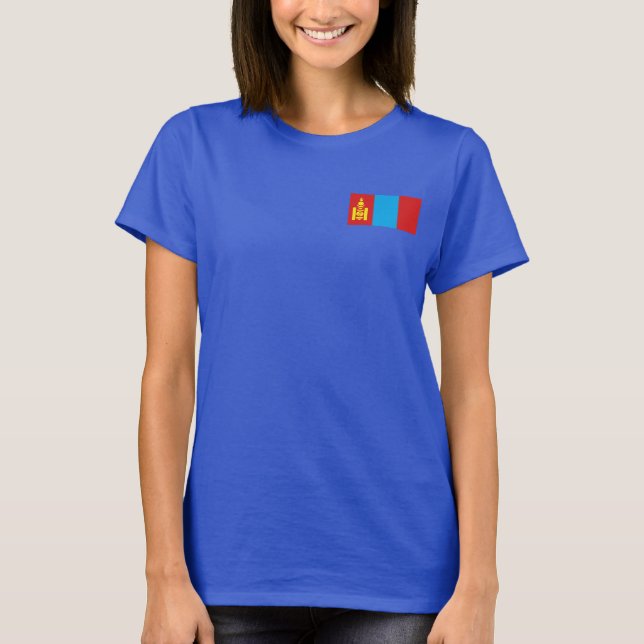 Drapeau et carte Mongolie T-shirt (Devant)