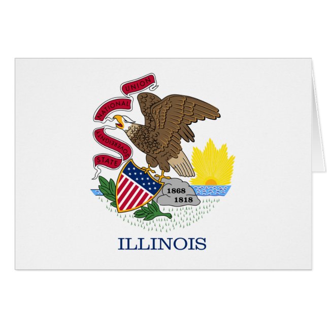 Drapeau et phoque de l'Illinois (Devant horizontal)