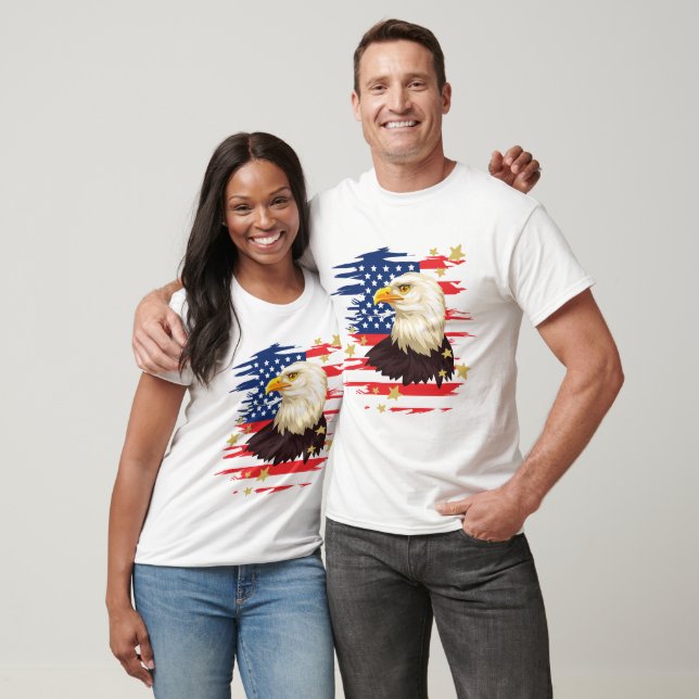 Drapeau et T-shirts d'aigle patriotique américain  (Unisexe)