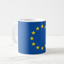 Drapeau européen abstrait, poly tasse d'art de