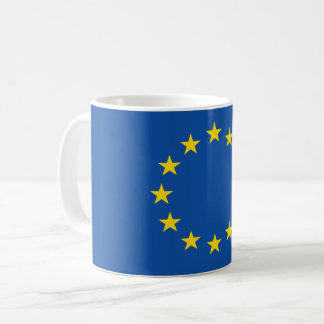 Drapeau européen abstrait, poly tasse d'art de