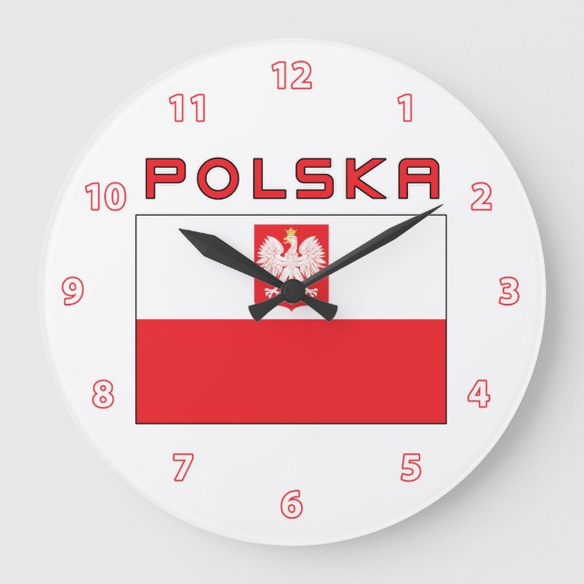Drapeau Falcon Polonais avec horloge Mur Polska (Recto)
