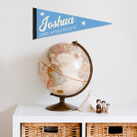 Drapeau Fanion Nom personnalisé vintage Décor mural pour enfants<br><div class="desc">Nom personnalisé vintage Enfants Décoration murale Pennant Drapeau</div>