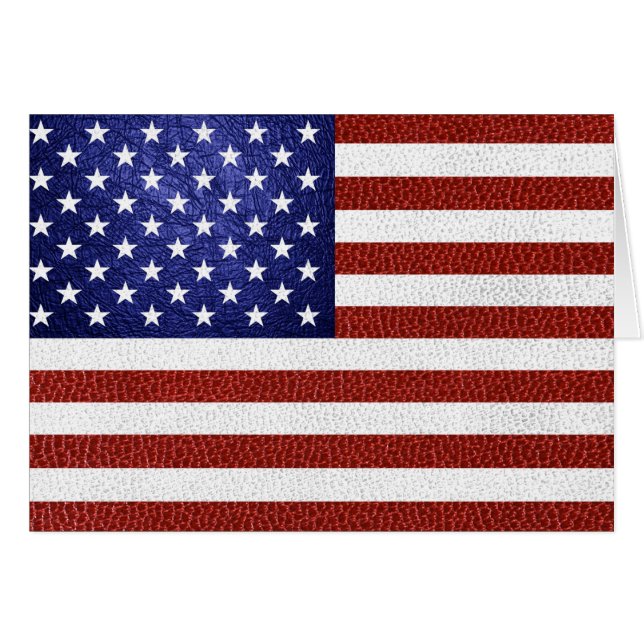 Drapeau Faux Rouge Blanc Bleu Cuir USA (Devant horizontal)