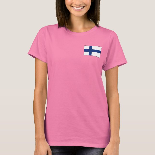Drapeau finlandais et carte t-shirt (Devant)