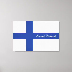Drapeau finlandais impression de canevas de texte 