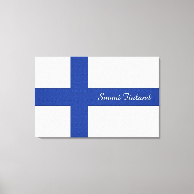 Drapeau finlandais impression de canevas de texte  (Recto)