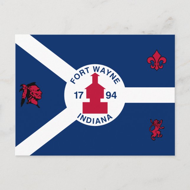 Drapeau Fort Wayne, Indiana Carte postale (Devant)