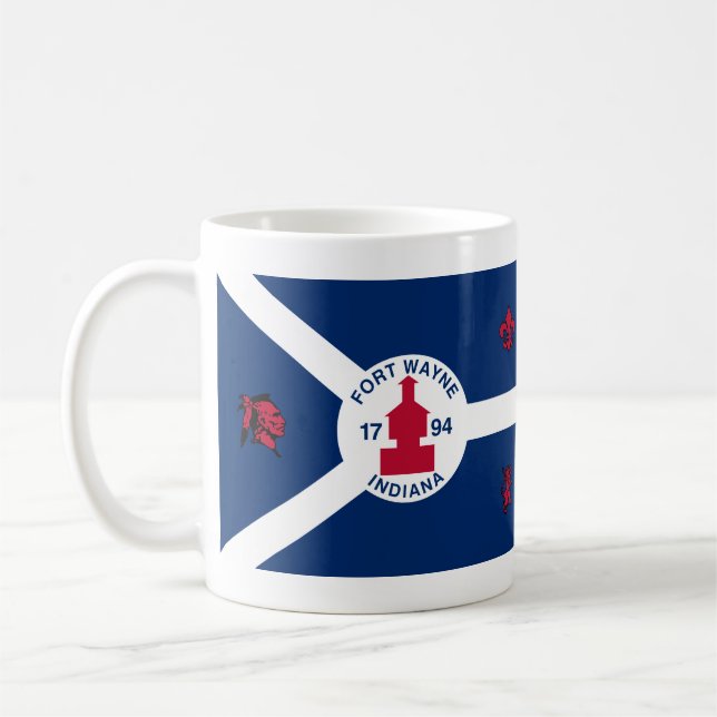 Drapeau Fort Wayne, Indiana Coffee Mug (Gauche)