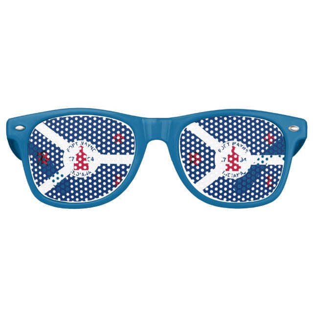 Drapeau Fort Wayne, Indiana Retro Lunettes de sole (Devant)