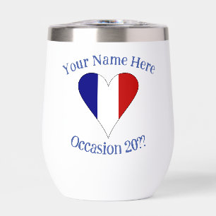 Drapeau Français Cœur Bleu Personnalisé