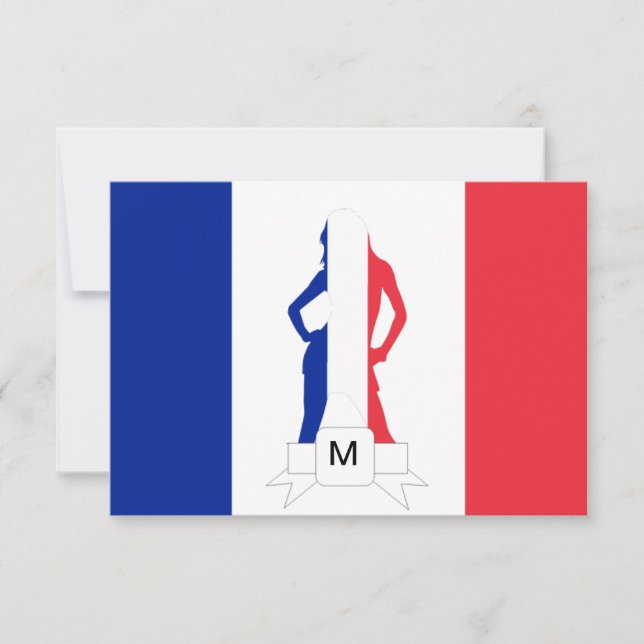 Drapeau français et monogramme fille (Devant)