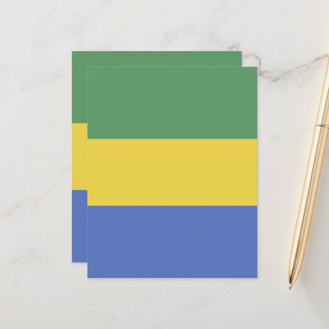 Drapeau Gabon (Devant/Arrière en situation)